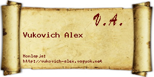 Vukovich Alex névjegykártya